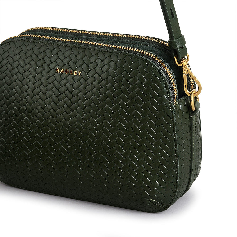 Dukes Place Leather Medium Ziptop Crossbody Bag in Racing Green - H2123302