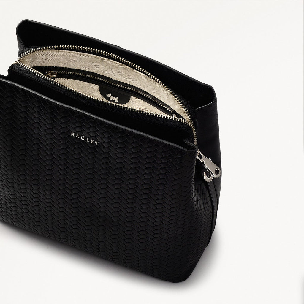 Dukes Place - Weave Medium Compartment Crossbody Black - H2125001