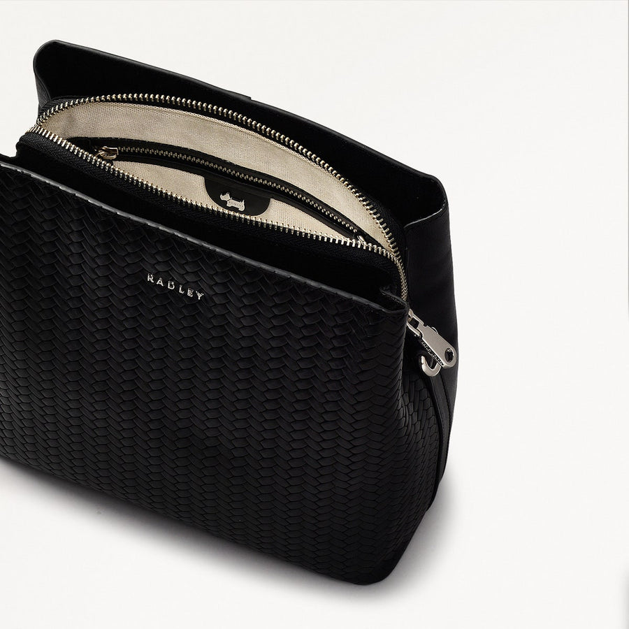 Dukes Place - Weave Medium Compartment Crossbody Black - H2125001