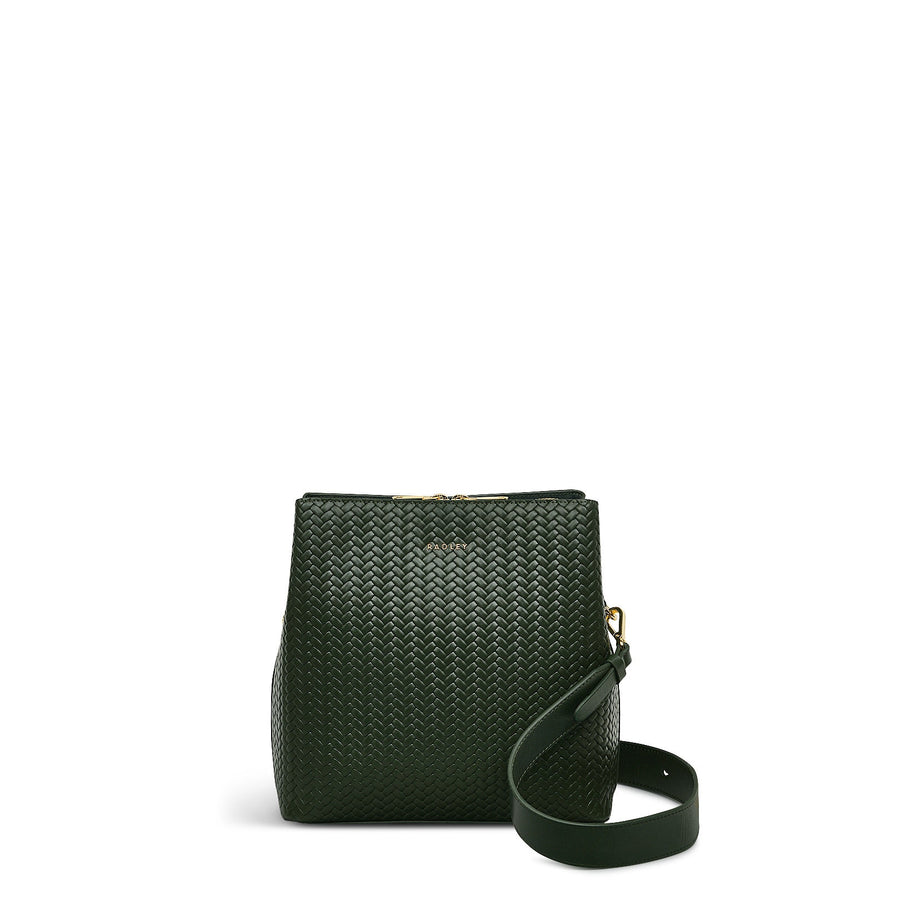 Dukes Place Leather Medium Compartment Crossbody Bag in Racing Green - H2126302