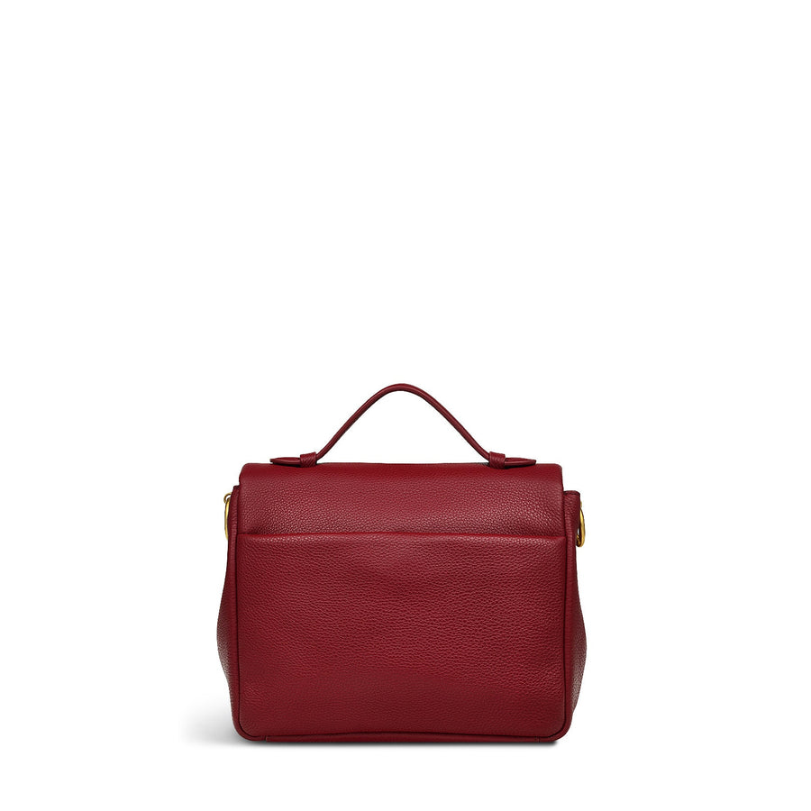 Weston Street Leather Small Flapover Crossbody Bag in Cranberry - H2127604