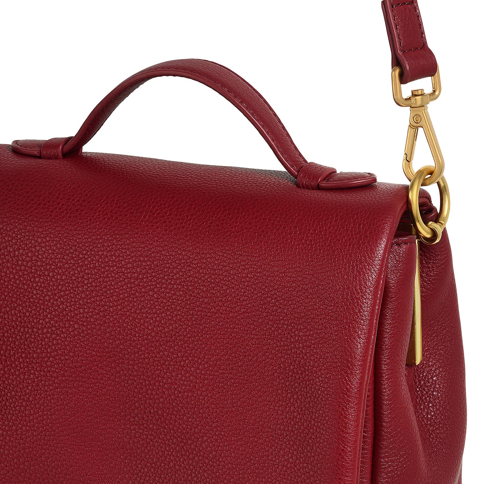 Weston Street Leather Small Flapover Crossbody Bag in Cranberry - H2127604