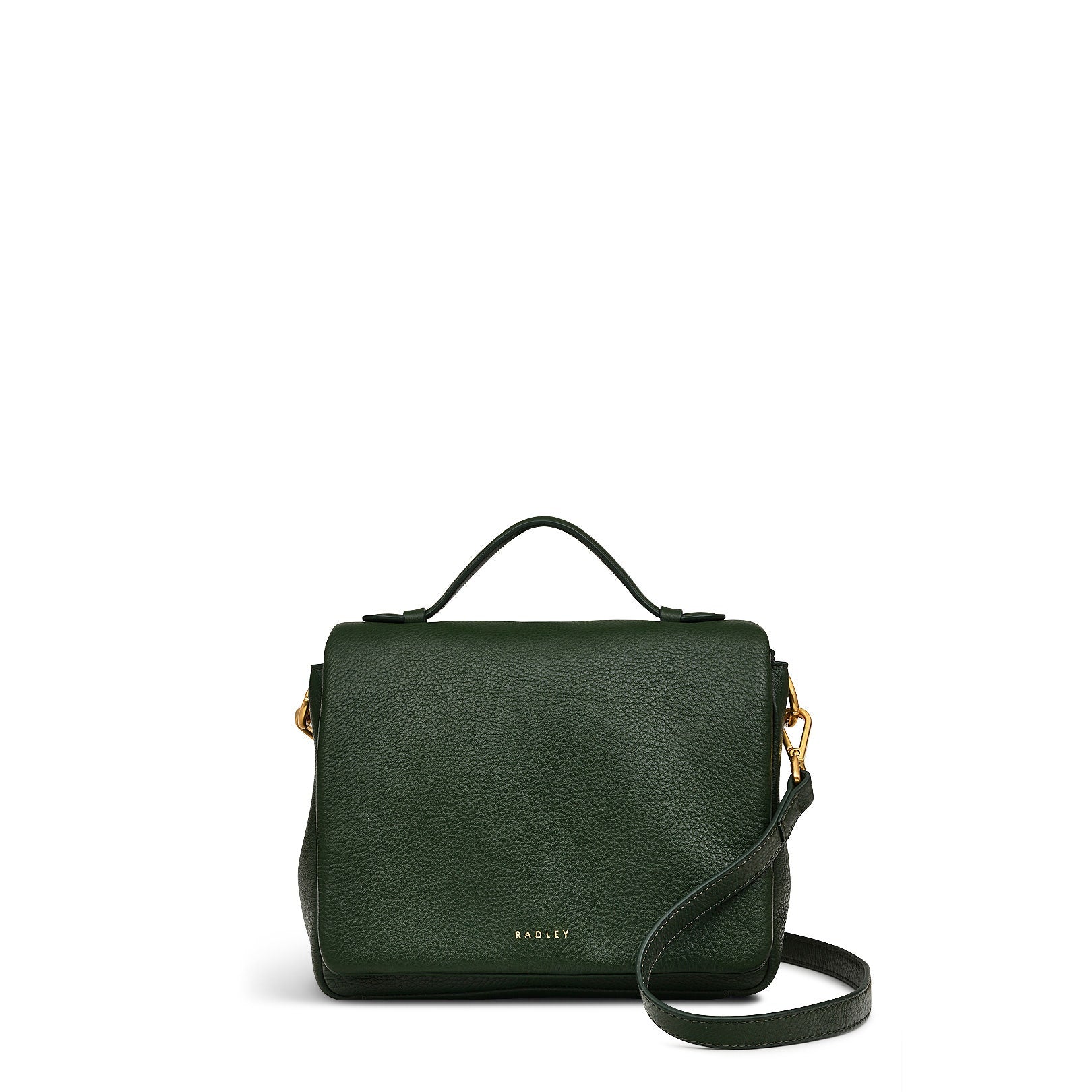 Weston Street Leather Small Flapover Crossbody Bag in Racing Green - H2128302