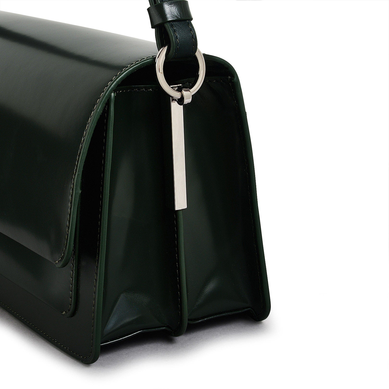 Leather Lane Leather Medium Flapover Shoulder Bag in Racing Green - H2132302
