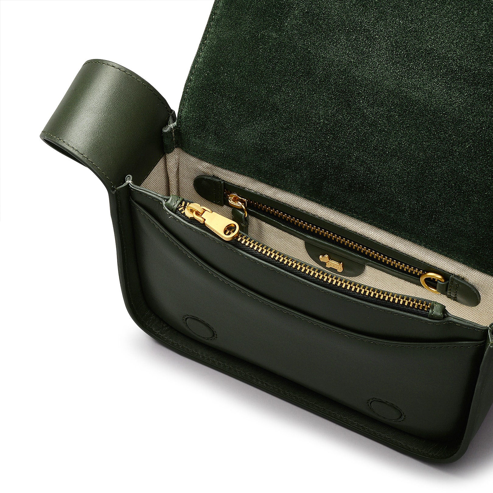 Westwell Lane Leather Small Flapover Crossbody Bag in Racing Green - H2139302