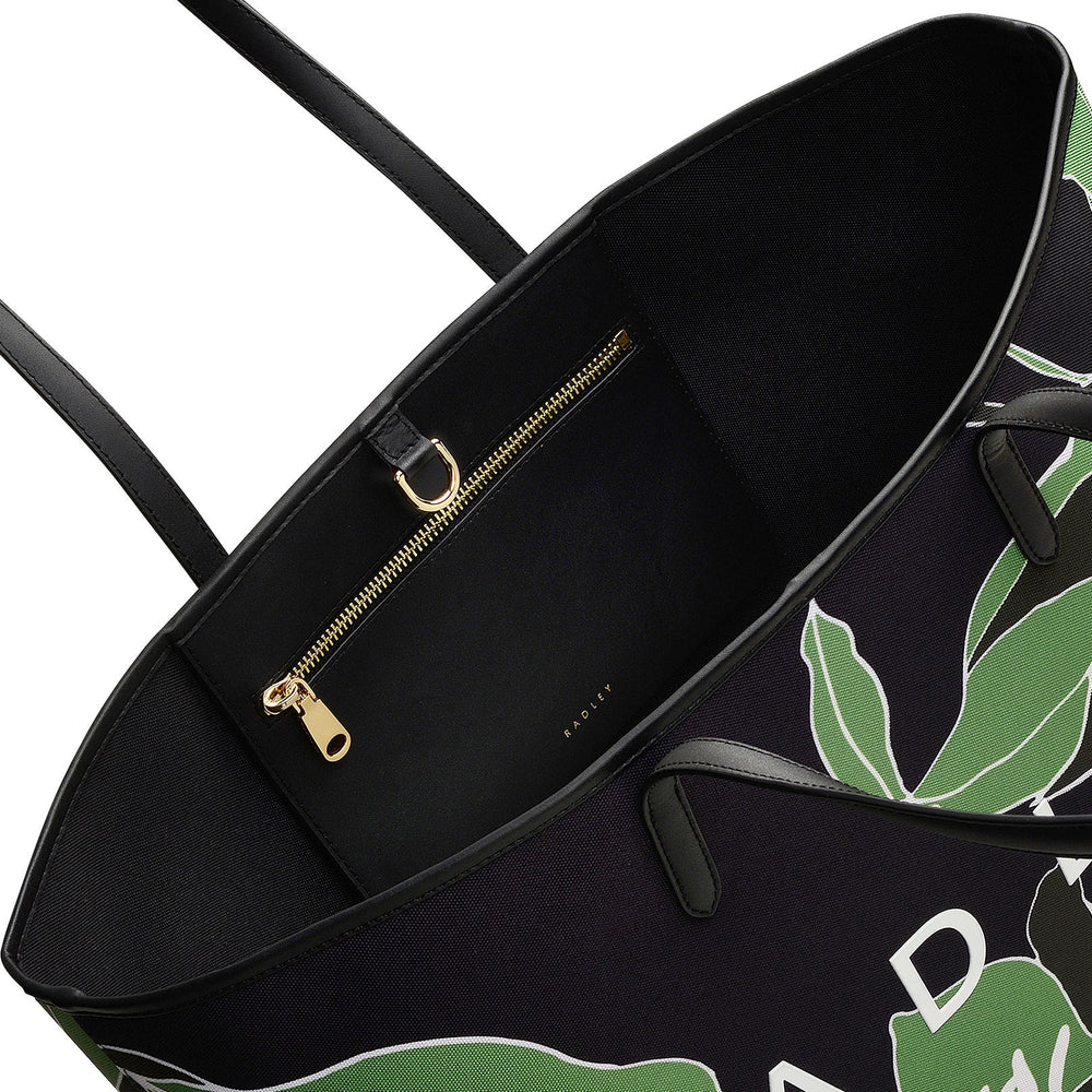 Southwell Gardens Fabric Large Open Top Tote Bag in Black - H2140001