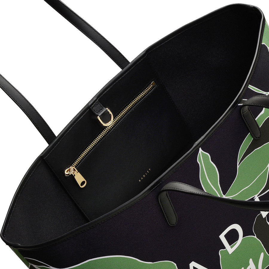 Southwell Gardens Fabric Large Open Top Tote Bag in Black - H2140001