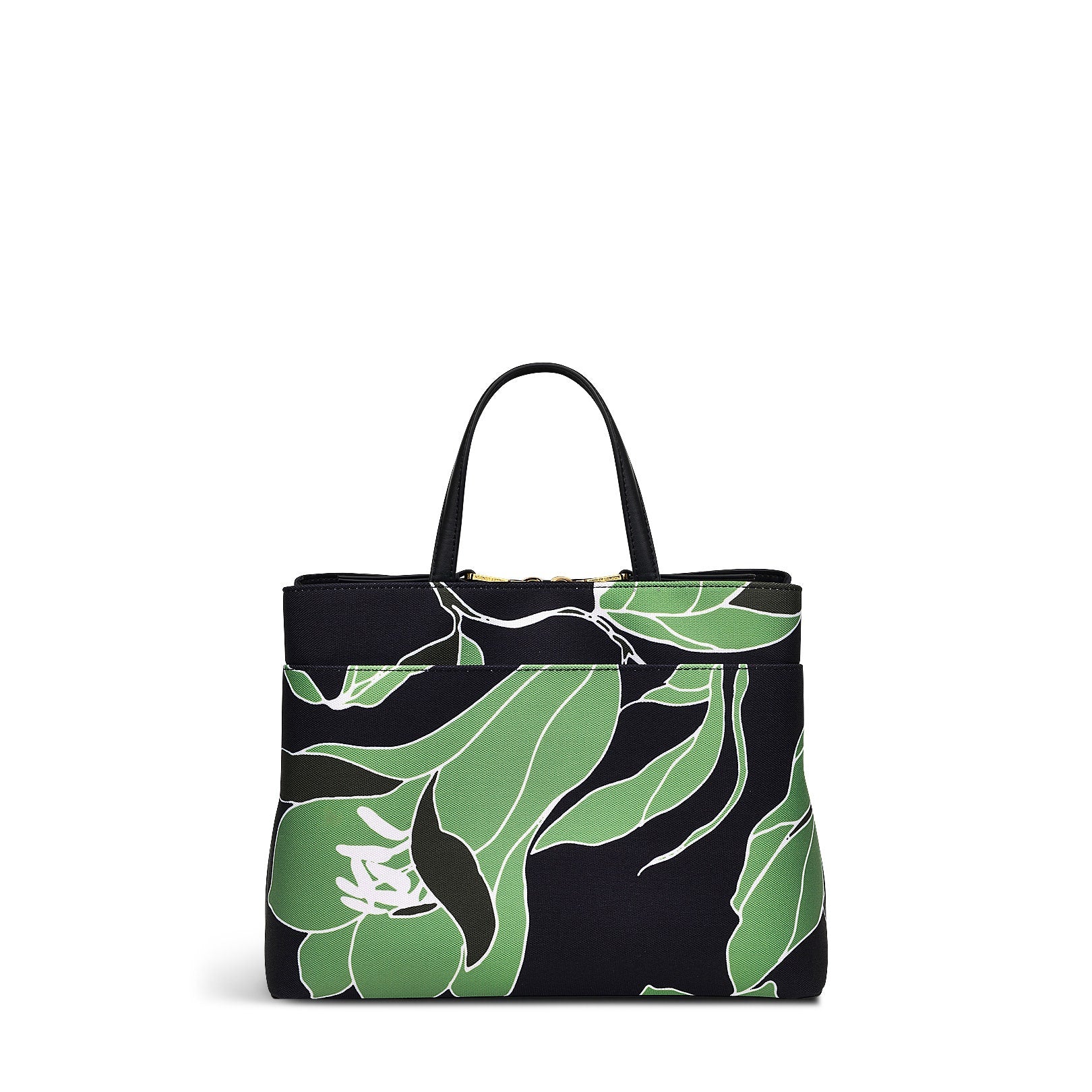 Southwell Gardens Fabric Medium Ziptop Satchel Bag in Black - H2142001