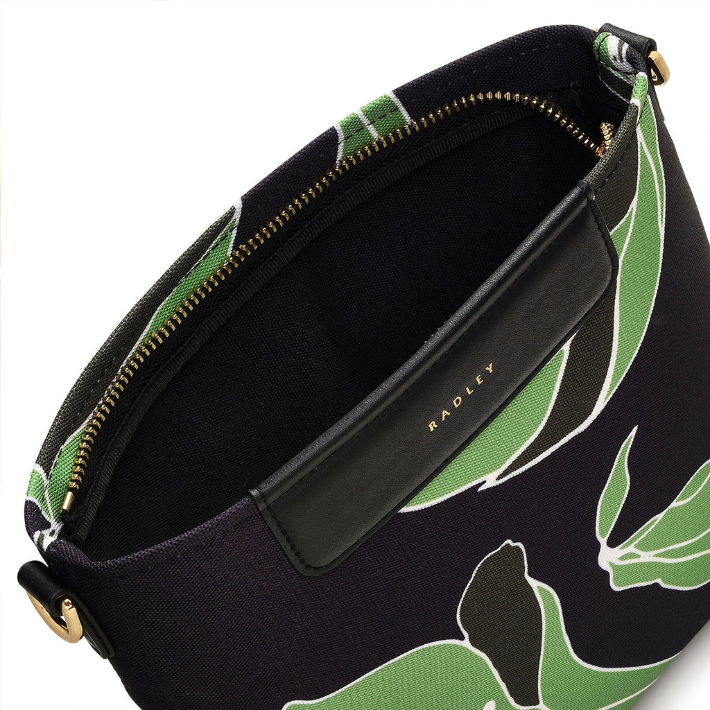 Southwell Gardens Fabric Small Ziptop Crossbody Bag in Black - H2143001