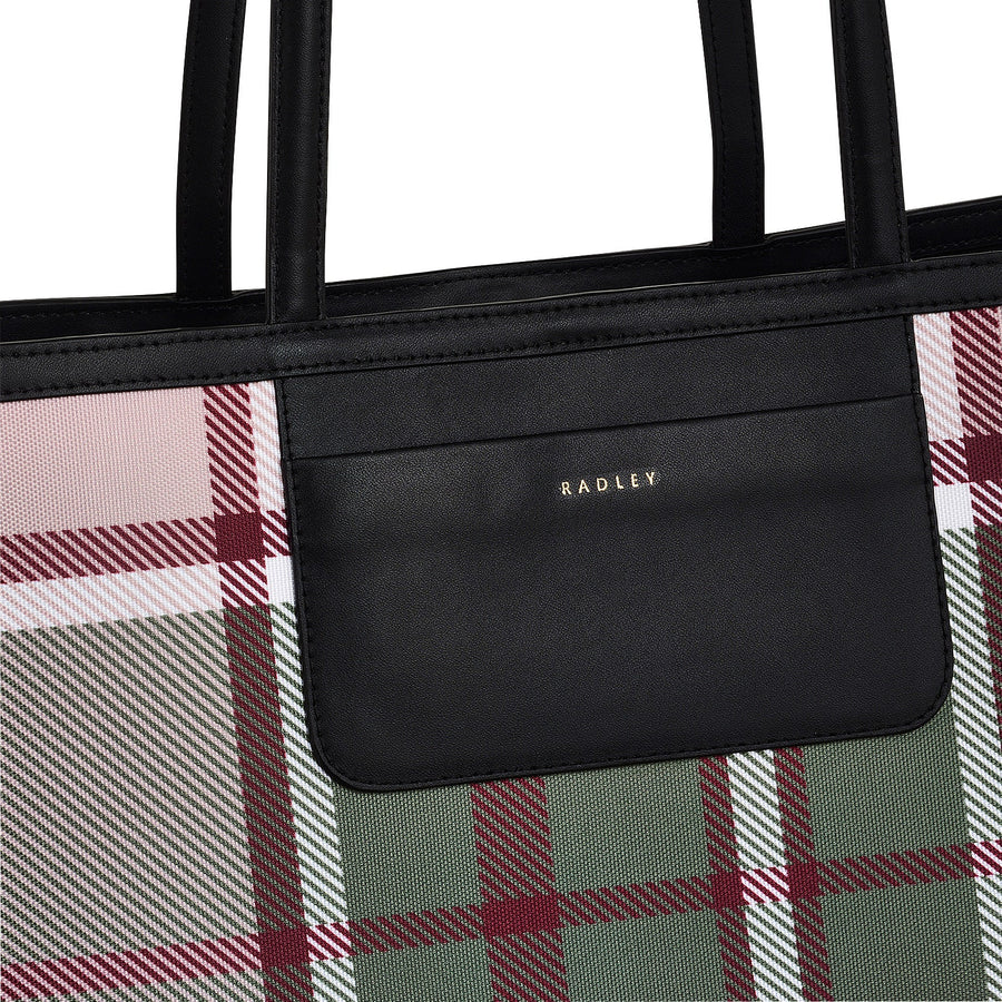 Manor Gardens Fabric Large Open Top Tote Bag in Racing Green - H2144302