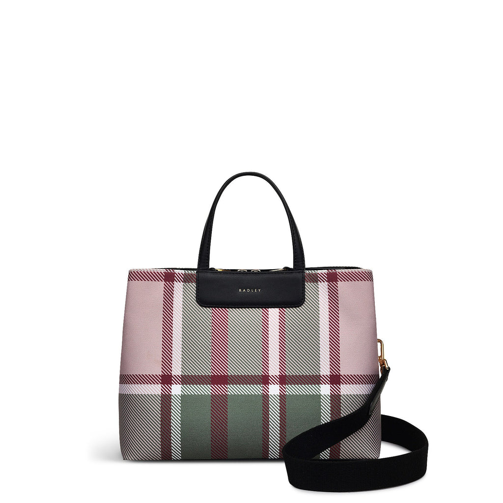 MANOR GARDEns - CHEC MEDIUM ZIPTOP Satchel RACING GREEN