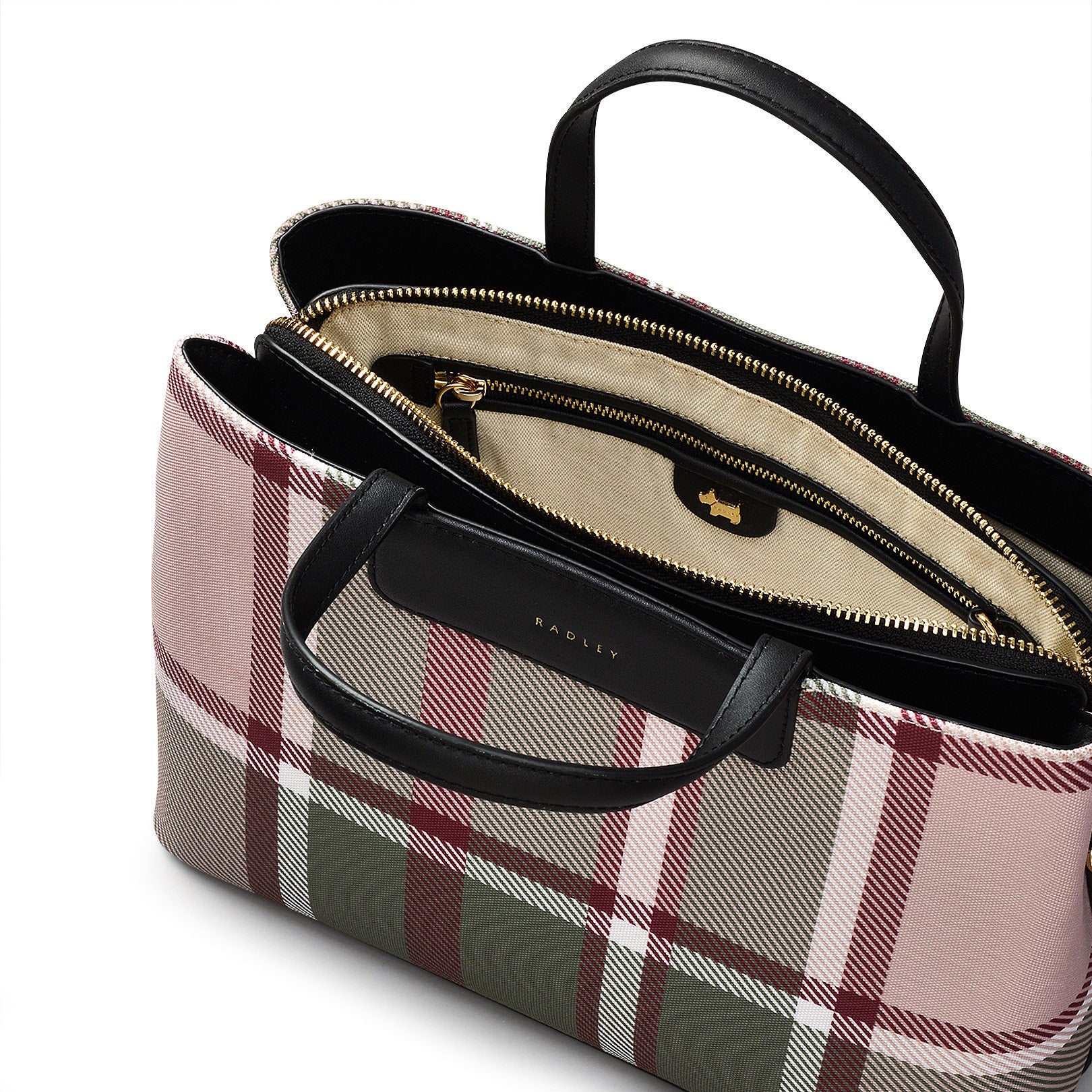 MANOR GARDEns - CHEC MEDIUM ZIPTOP Satchel RACING GREEN