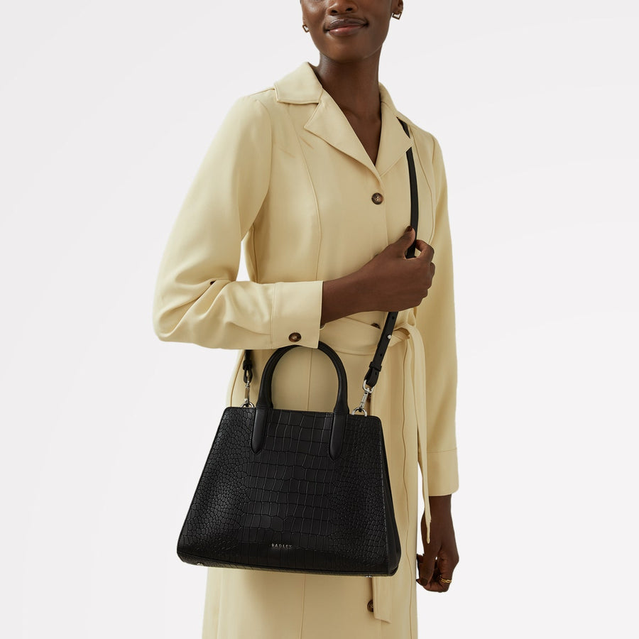 Glasshouse Leather Medium Grab Multiway Bag in Black - H2149001