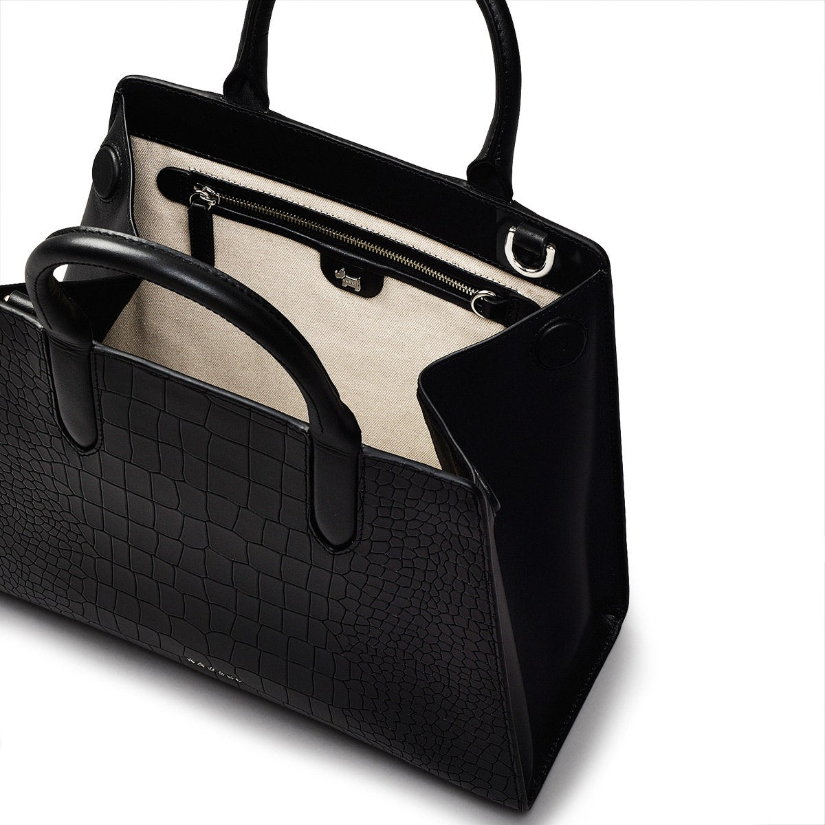 Glasshouse Leather Medium Grab Multiway Bag in Black - H2149001