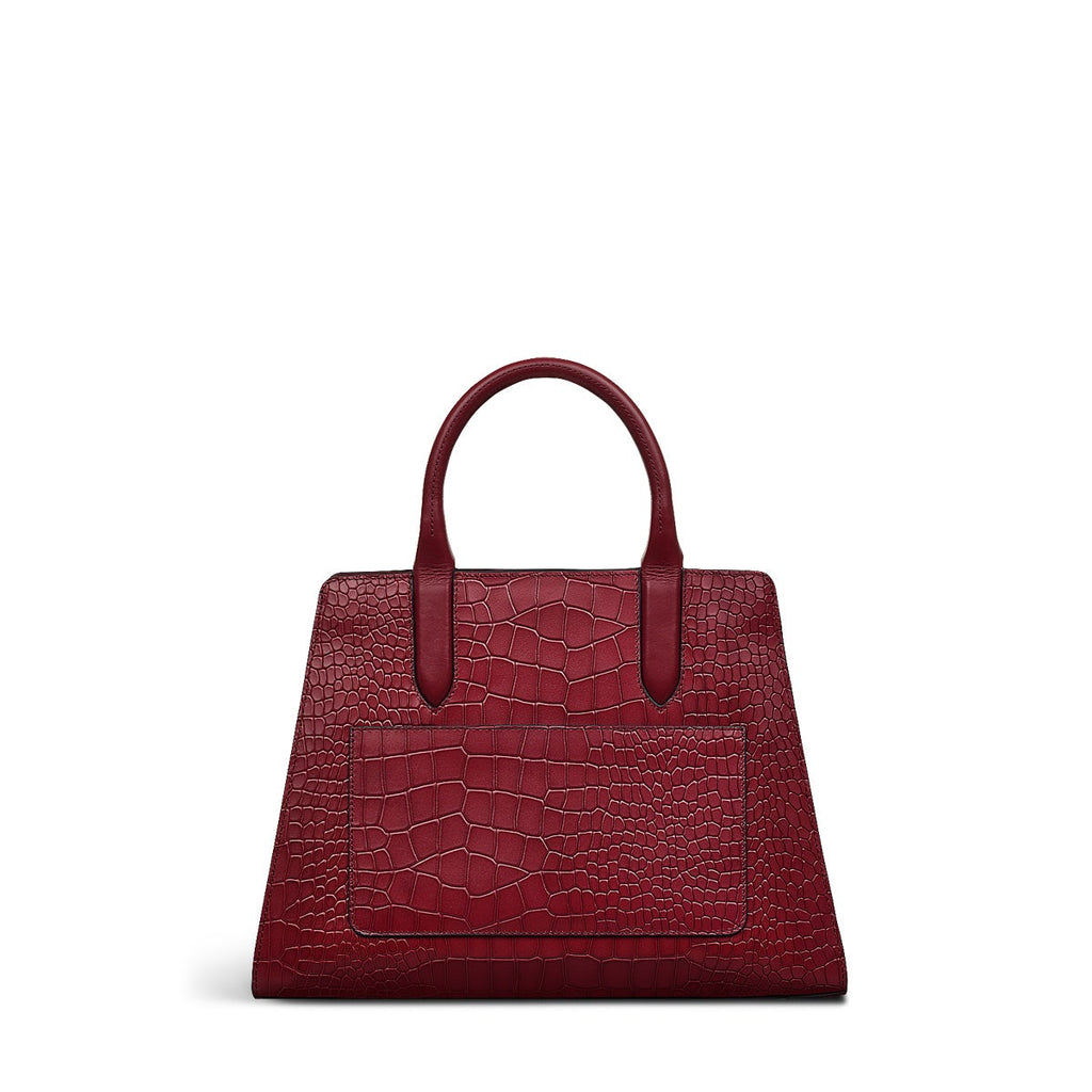 Glasshouse Leather Medium Satchel Multiway Bag in Cranberry - H2150604