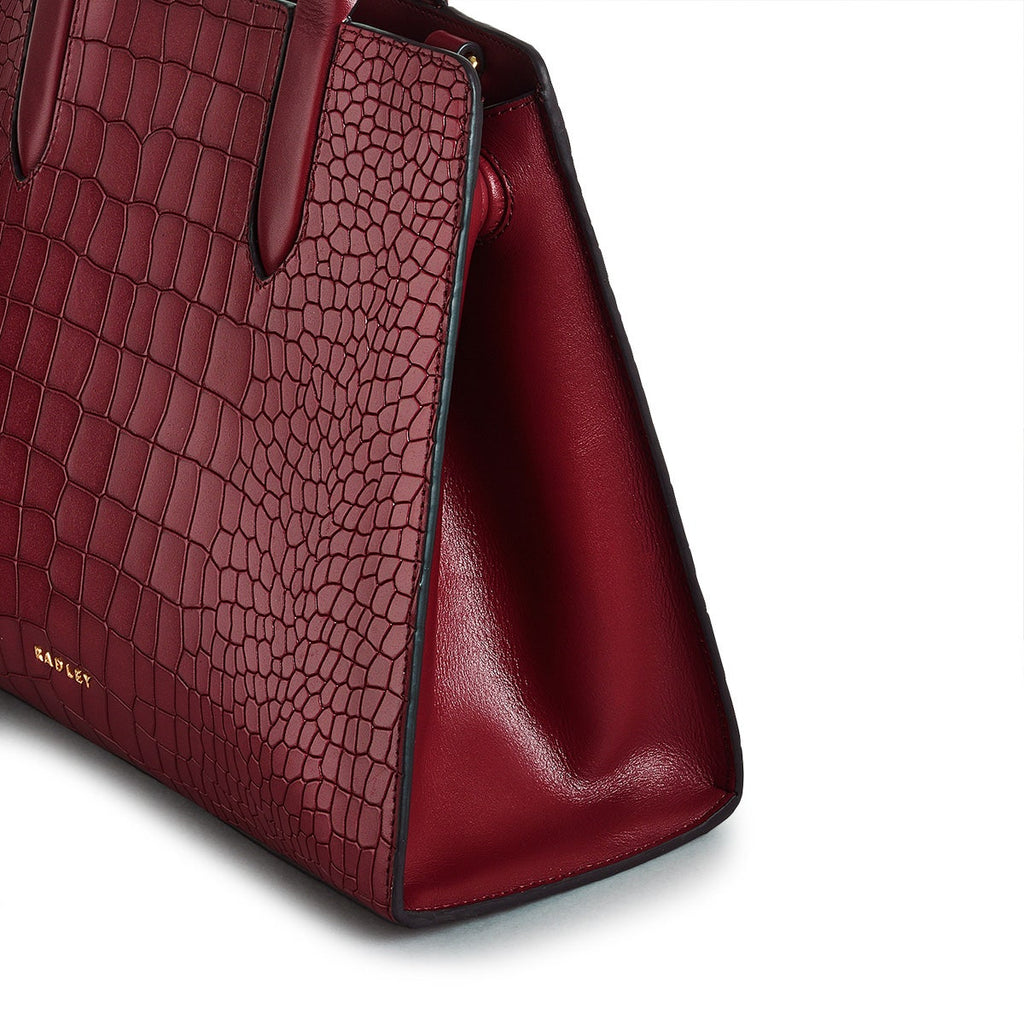 Glasshouse Leather Medium Satchel Multiway Bag in Cranberry - H2150604