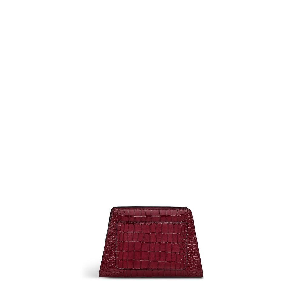 Glasshouse Leather Small Open Top Crossbody Bag in Cranberry - H2152604