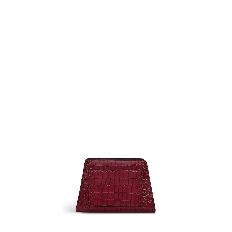 Glasshouse Leather Small Open Top Crossbody Bag in Cranberry - H2152604