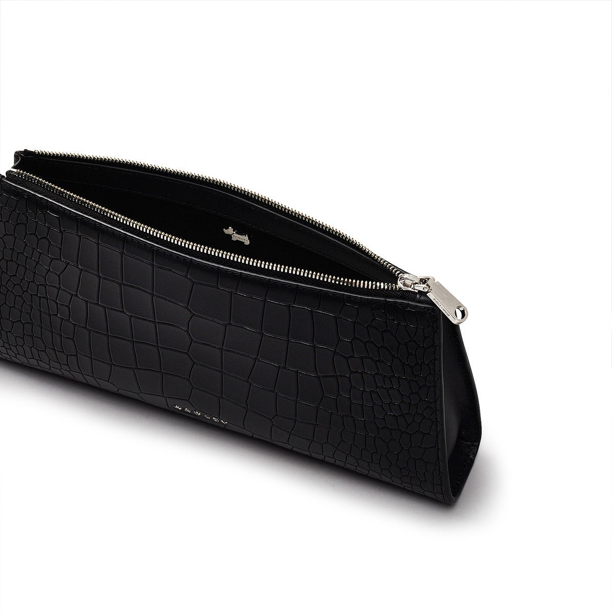 Glasshouse Leather Small Ziptop Clutch Bag in Black - H2153001