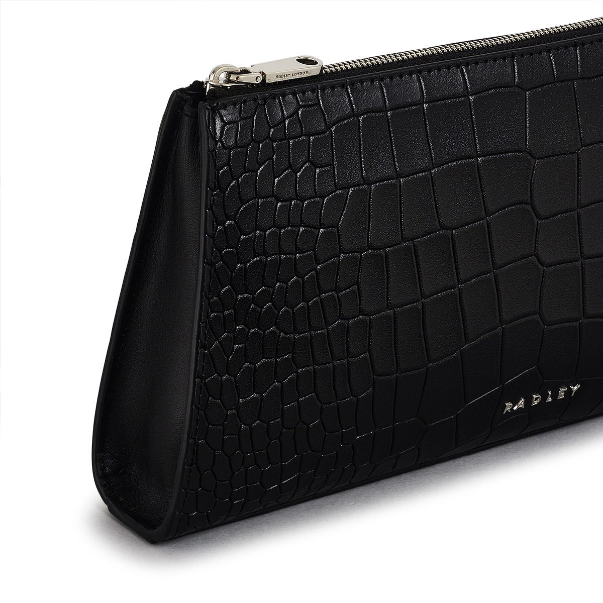 Glasshouse Leather Small Ziptop Clutch Bag in Black - H2153001