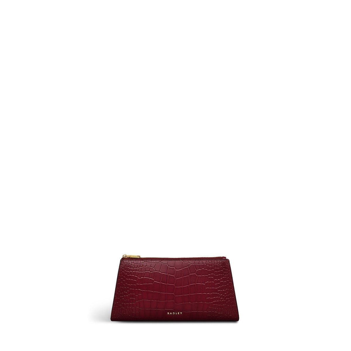 Glasshouse Leather Small Ziptop Clutch Bag in Cranberry - H2154604