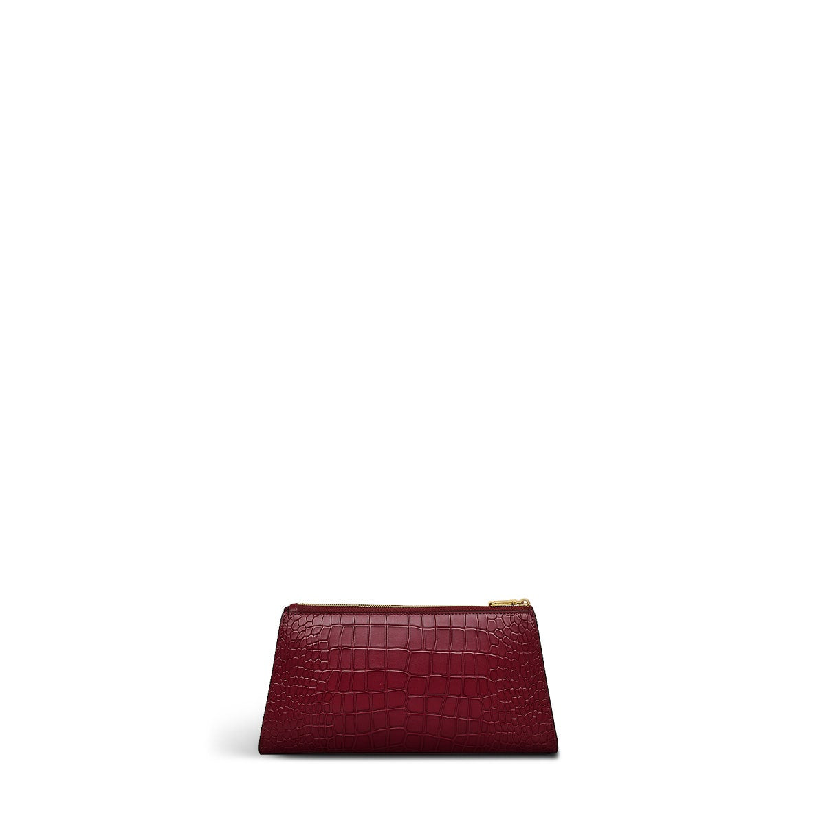 Glasshouse Leather Small Ziptop Clutch Bag in Cranberry - H2154604