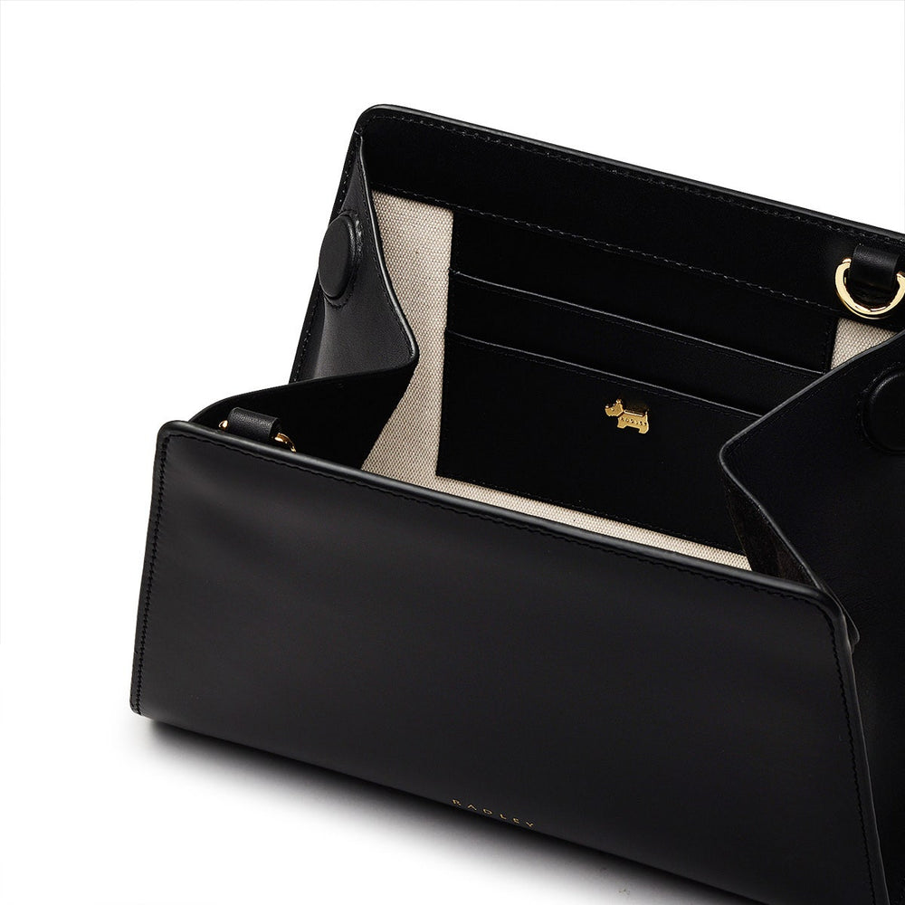 Glasshouse Leather Small Open Top Crossbody Bag in Black - H2155001