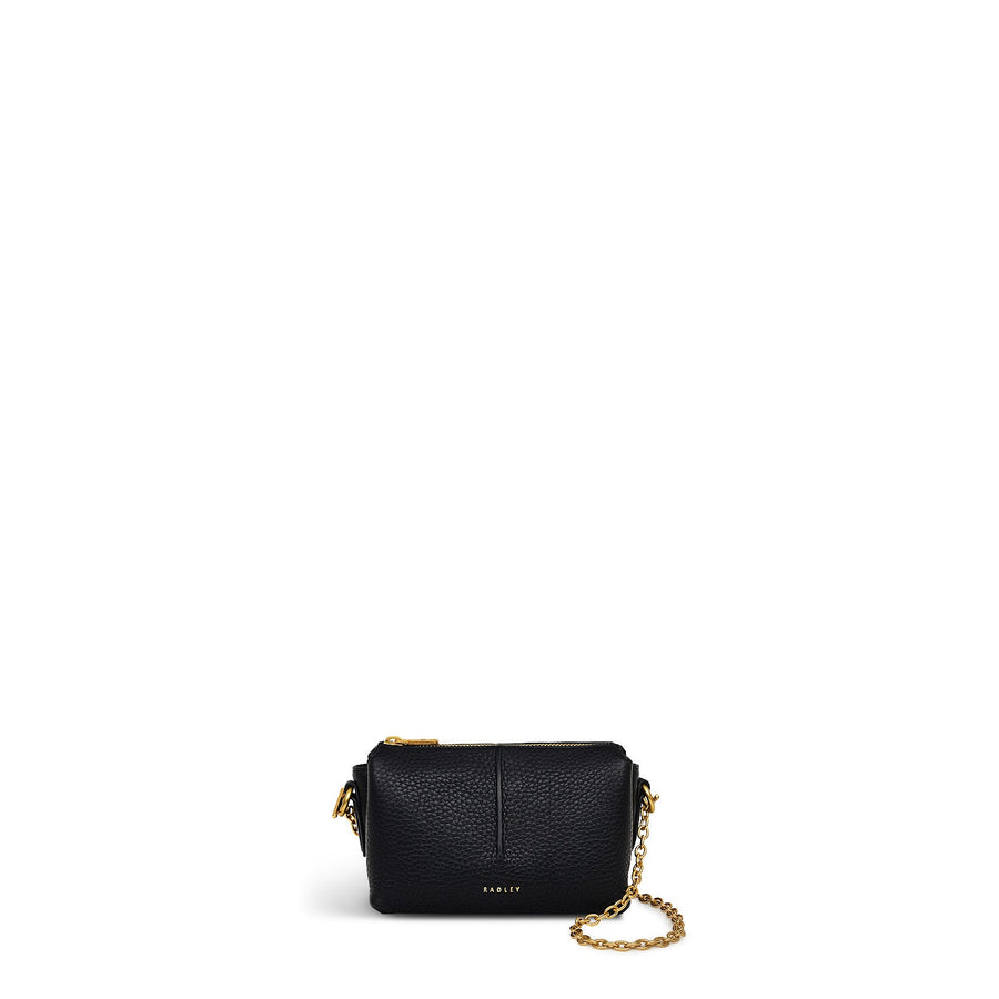 Hillgate Place Leather Mini Ziptop Crossbody Bag in Black - H2156001
