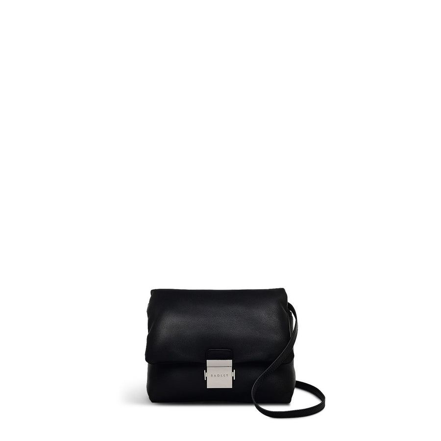 Bond Court Leather Small Flapover Crossbody Bag in Black - H2159001