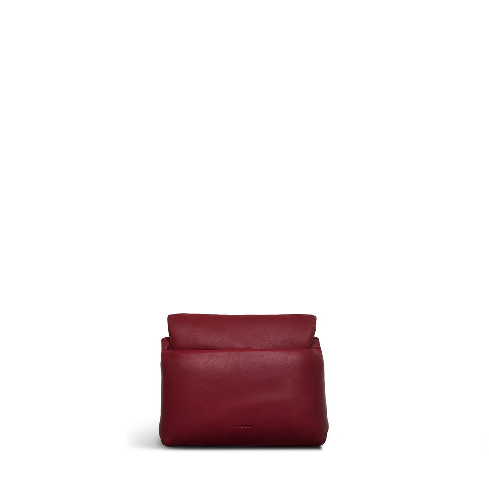 Bond Court Leather Small Flapover Crossbody Bag in Cranberry - H2160604
