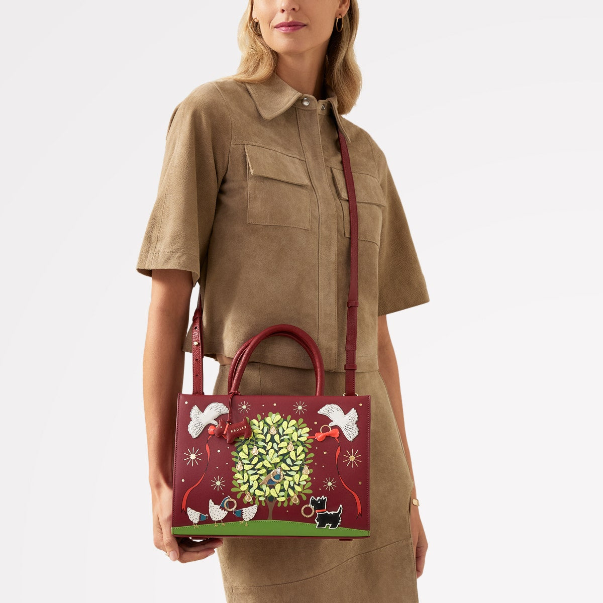 Cranberry Medium Ziptop Multiway Bag | 12 Days Of Christmas AW24