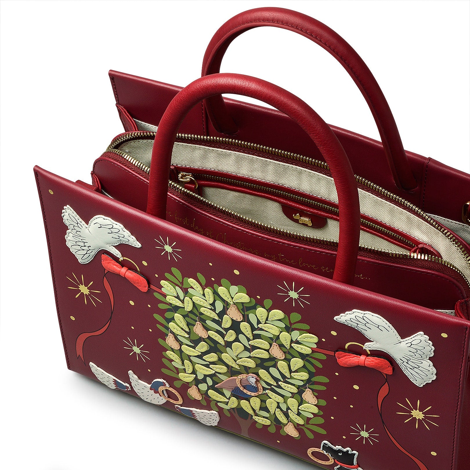 スフィンクス♡ロラライハリス　クリスマスパーティー♡トートバッグ Cranberry Medium Ziptop Multiway Bag | 12 Days Of Christmas AW24