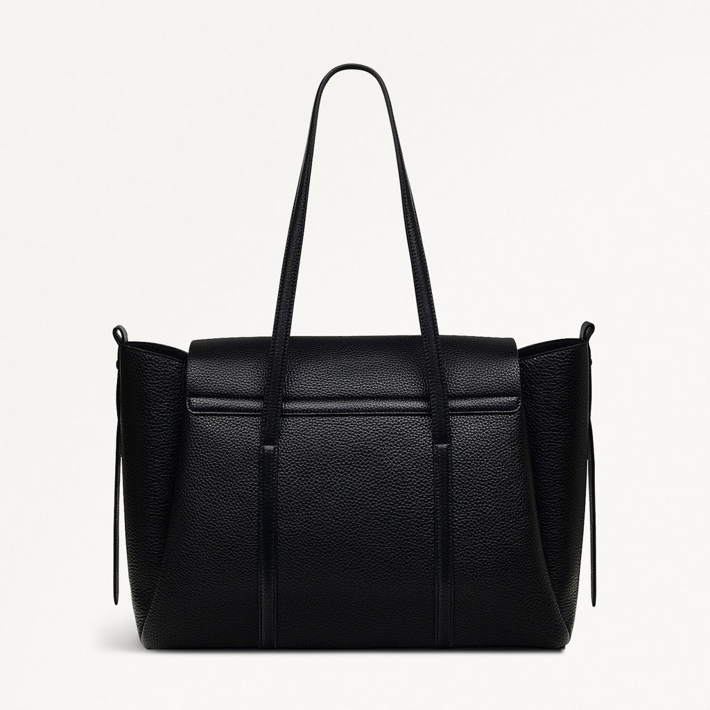 The Chancery Leather Large Flapover Shoulder Bag in Black - H2165001