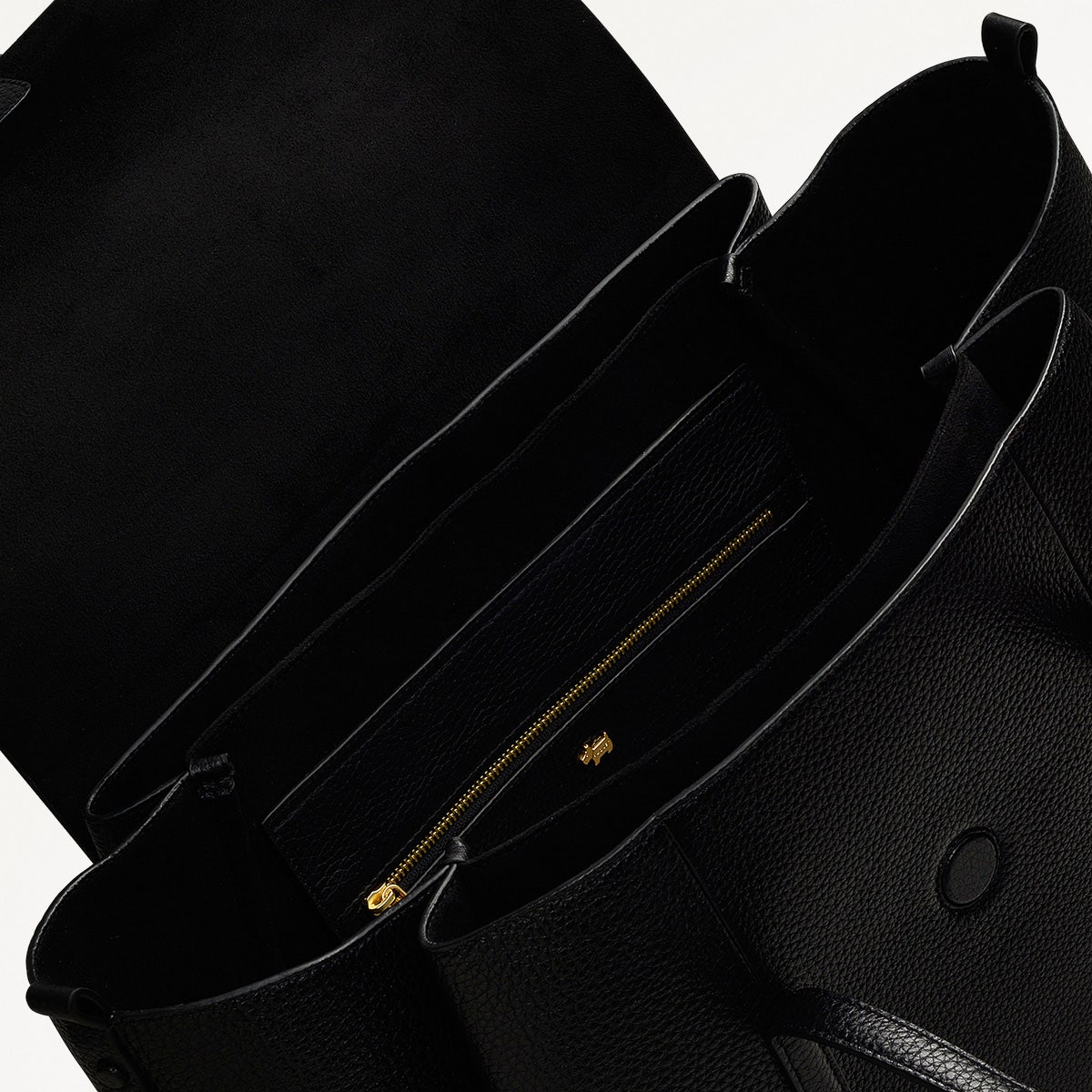 The Chancery Leather Large Flapover Shoulder Bag in Black - H2165001