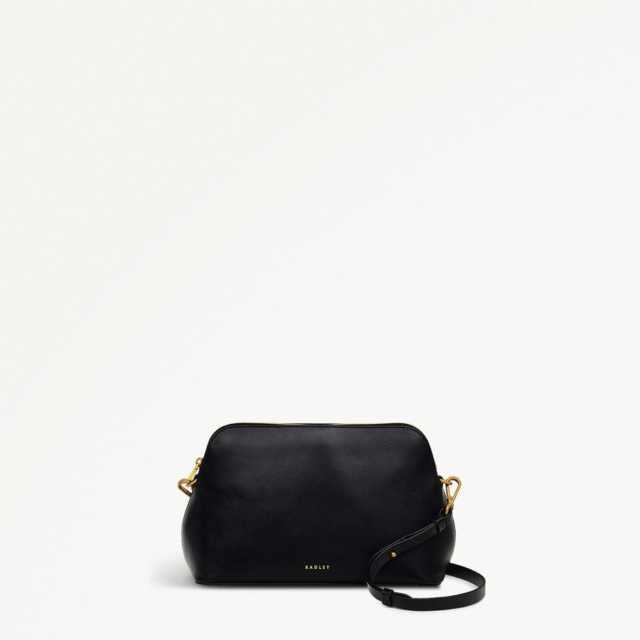 Liverpool Street Leather Medium Ziptop Crossbody Bag in Black - H2167001