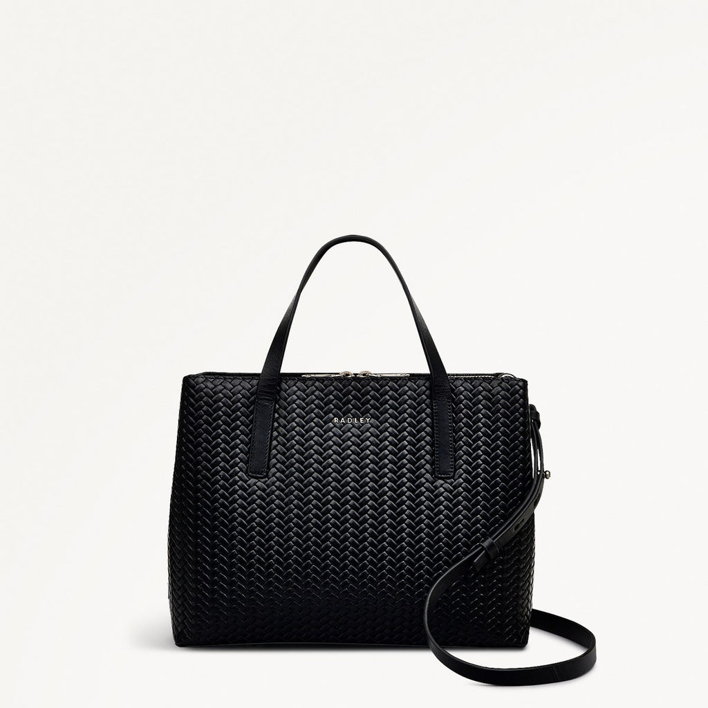 Dukes Place Leather Medium Ziptop Grab Bag in Black - H2172001