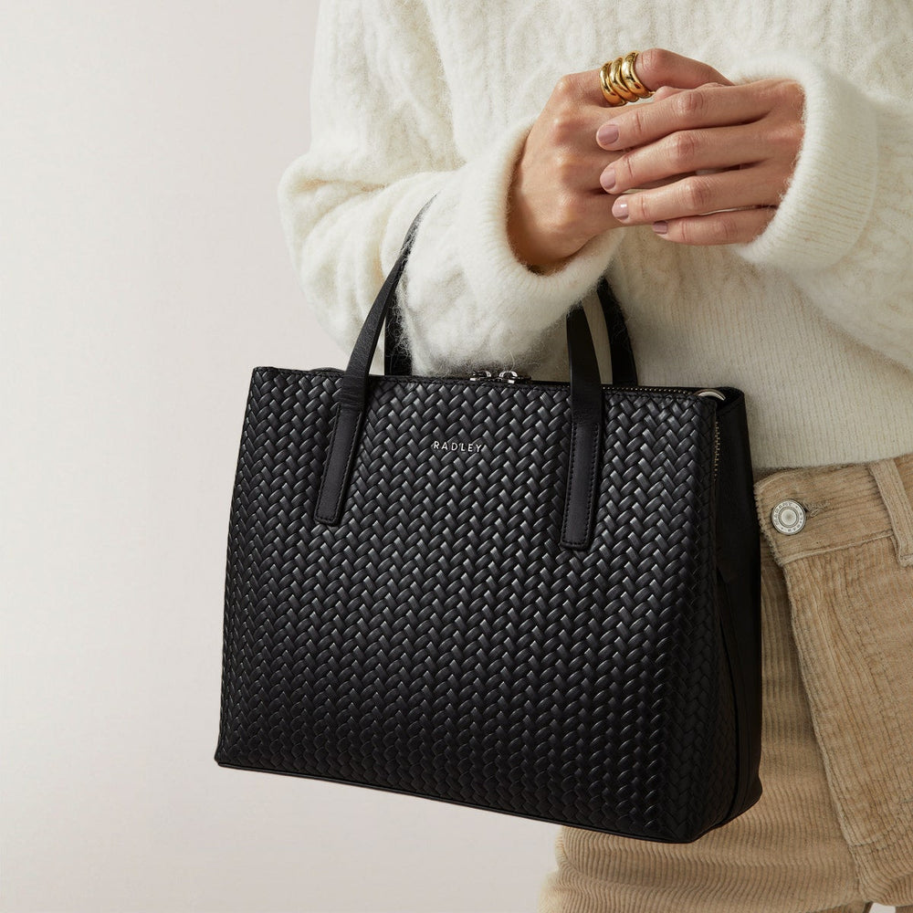 Dukes Place - Weave Medium Ziptop Grab Black - H2172001