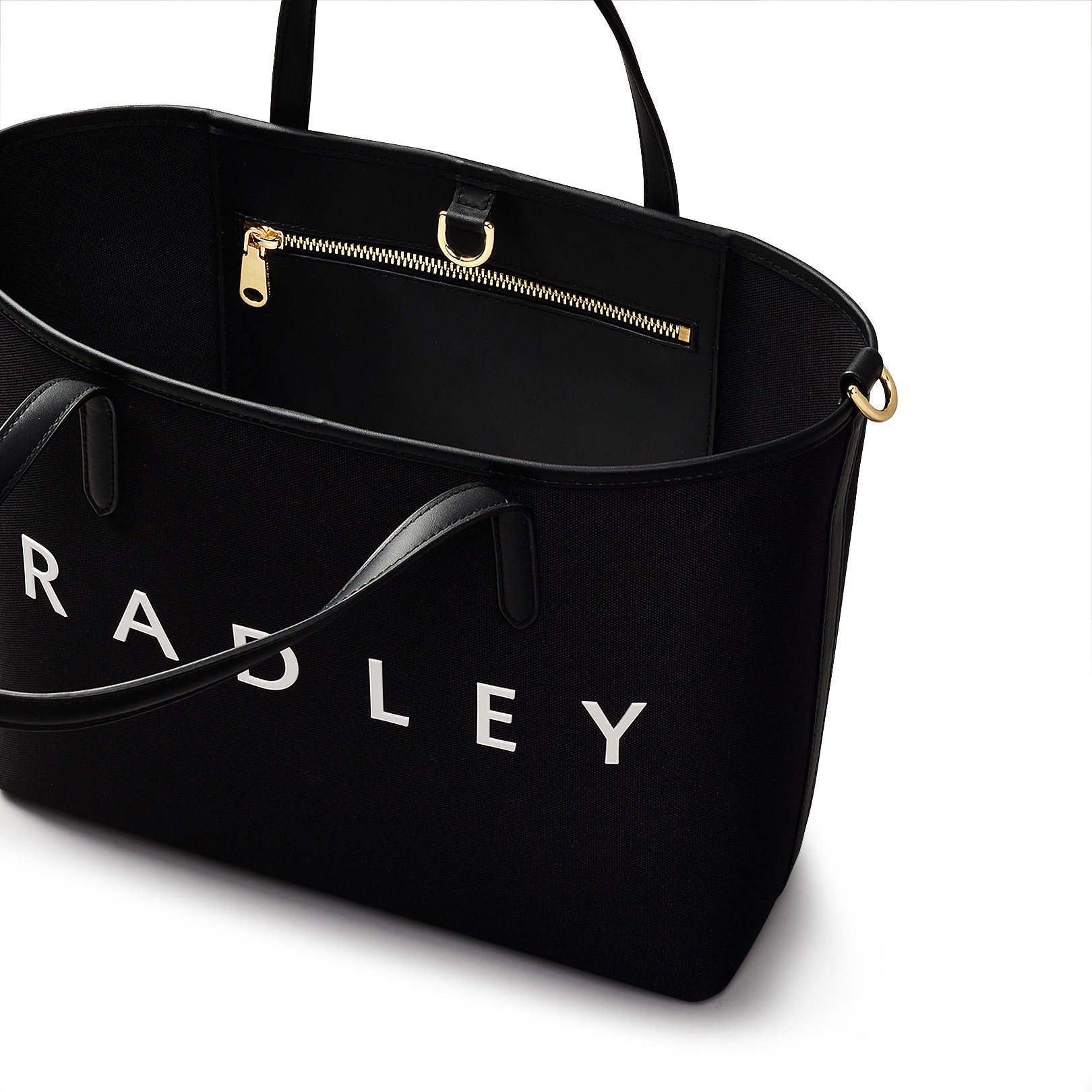 Southwell Gardens Fabric Medium Open Top Satchel Bag in Black - H2174001