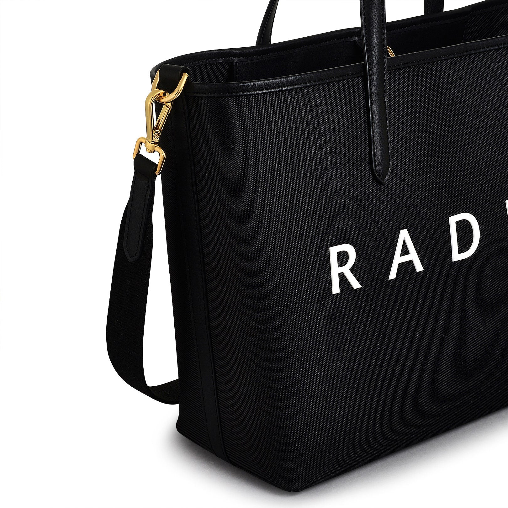 Southwell Gardens Fabric Medium Open Top Satchel Bag in Black - H2174001