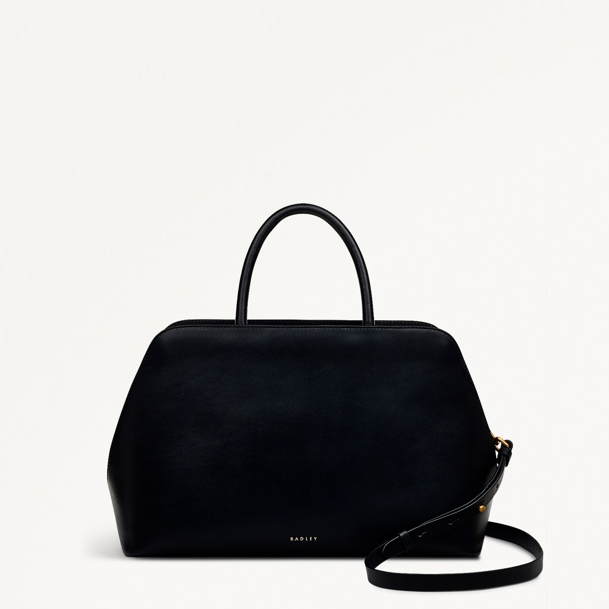 Liverpool Street Leather Medium Ziptop Grab Bag in Black - H2176001