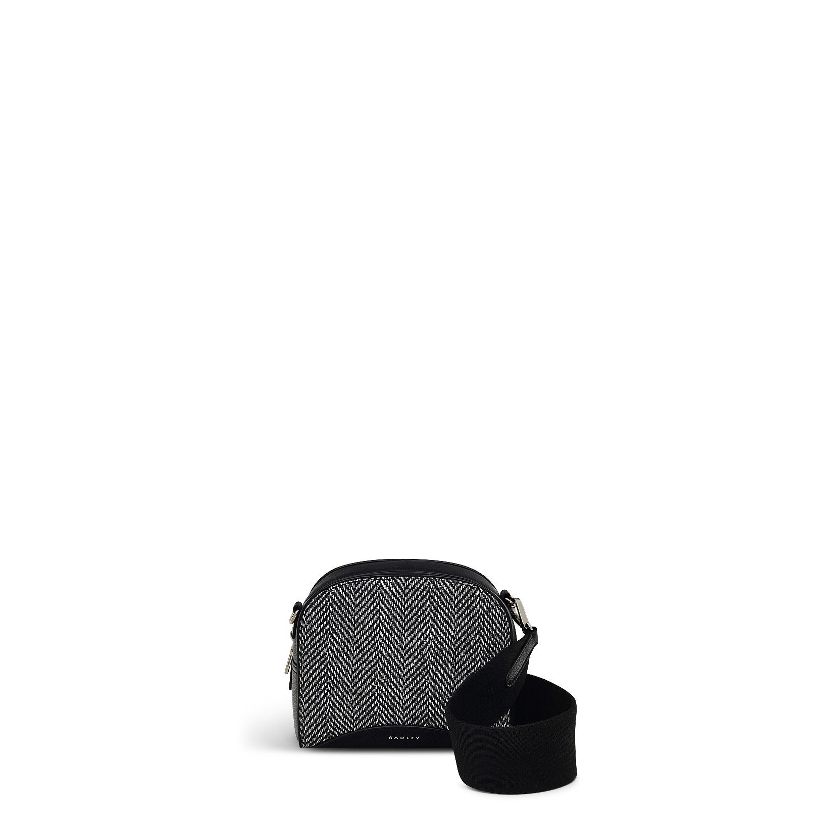 Arden Crescent Leather Small Zip Around Crossbody Bag in Black - H2182001