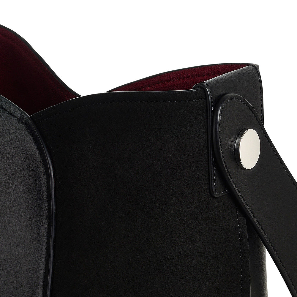 The Cordelia Leather Medium Open Top Shoulder Bag in Black - H2184001