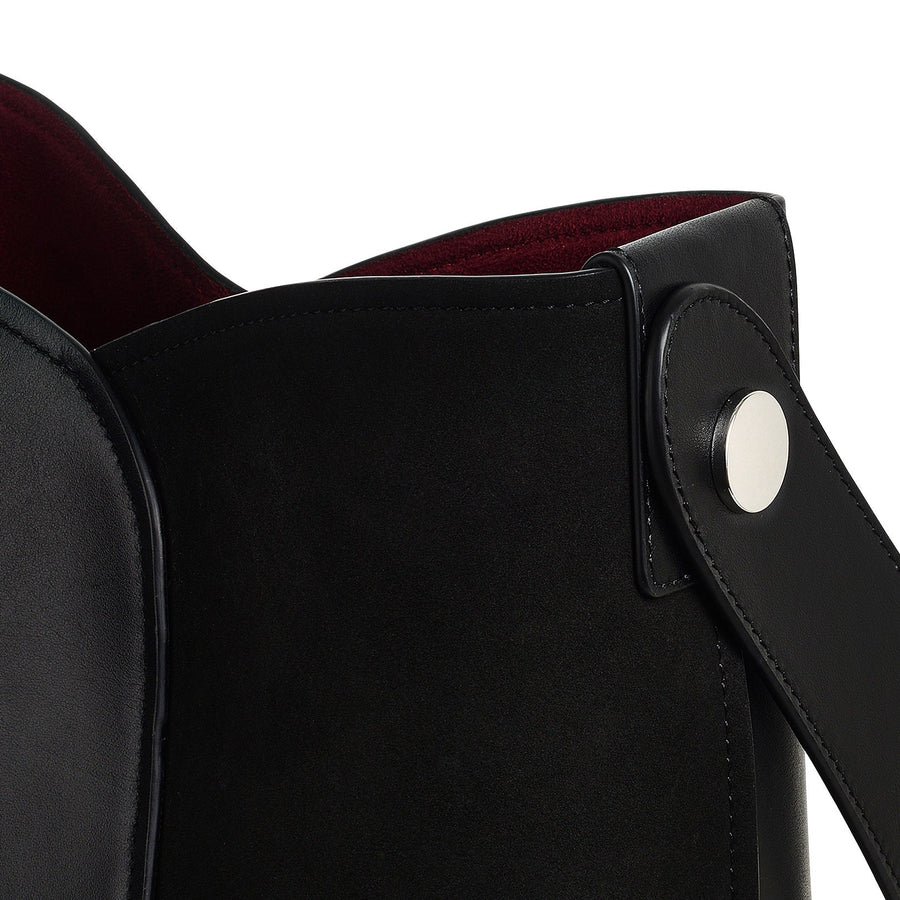 The Cordelia Leather Medium Open Top Shoulder Bag in Black - H2184001