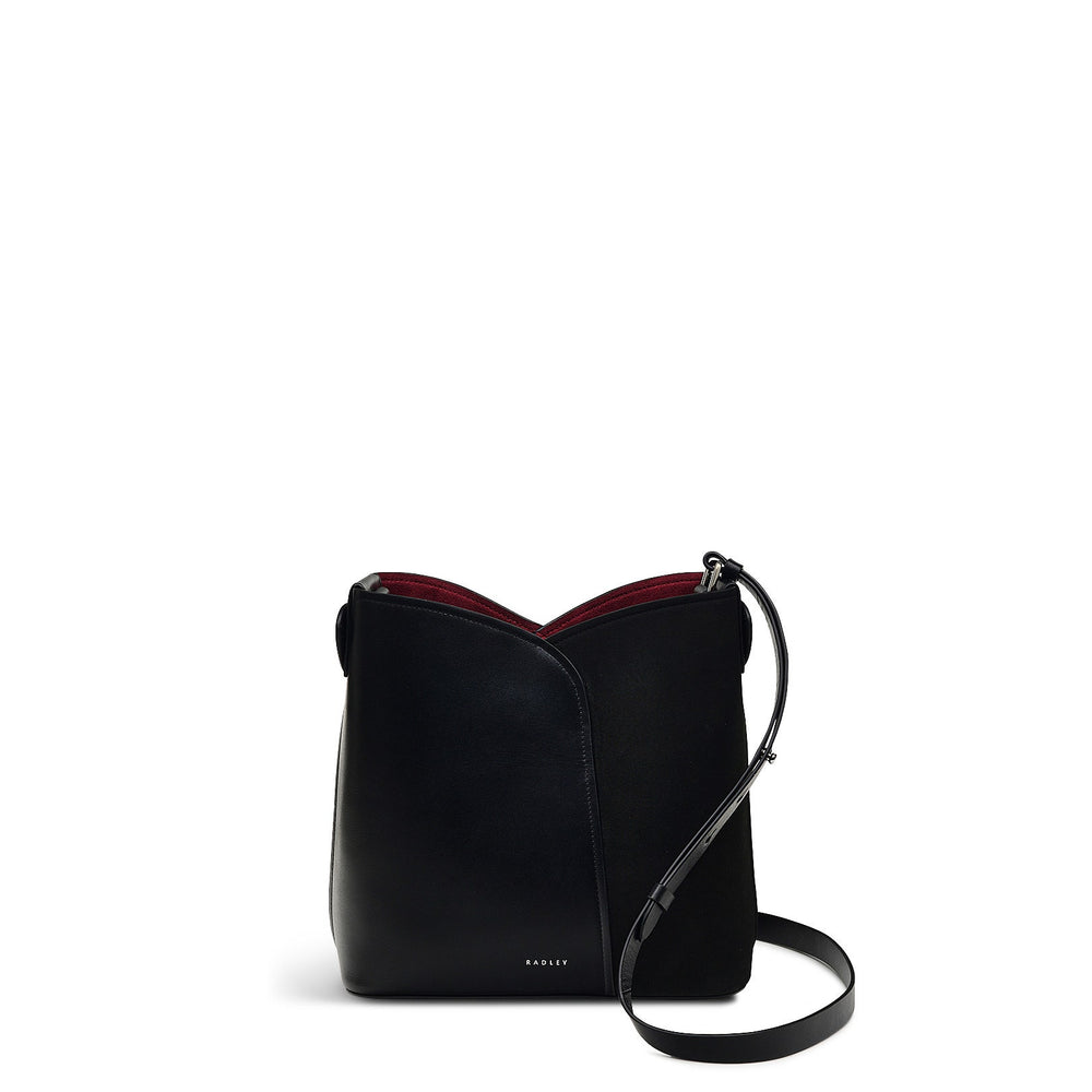 The Cordelia Leather Medium Open Top Shoulder Bag in Black - H2184001