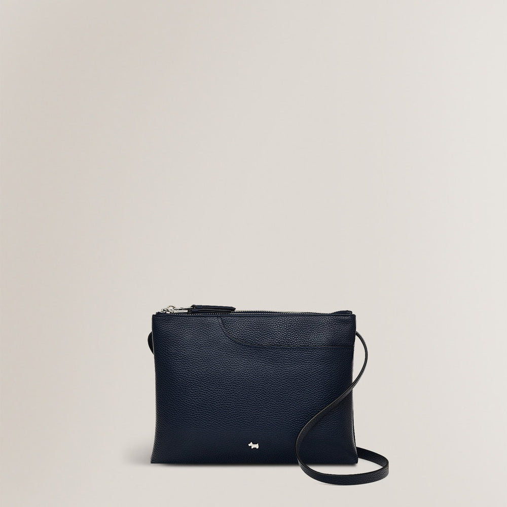 Pockets Soft 2.0 Leather Medium Ziptop Crossbody Bag in Ink - H2271401