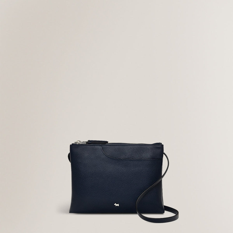 Pockets Soft 2.0 Leather Medium Ziptop Crossbody Bag in Ink - H2271401