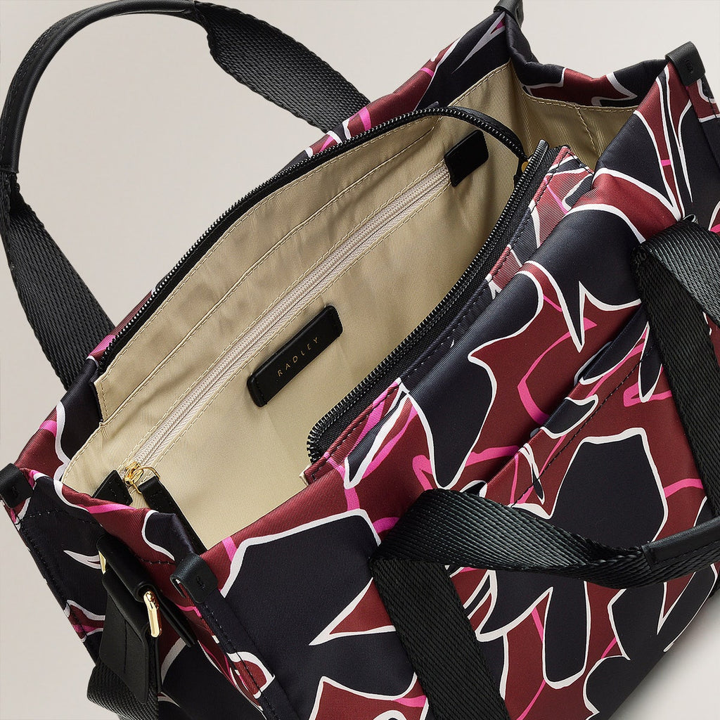 Canford Gardens Leather Medium Ziptop Satchel Bag in Merlot - H2282603