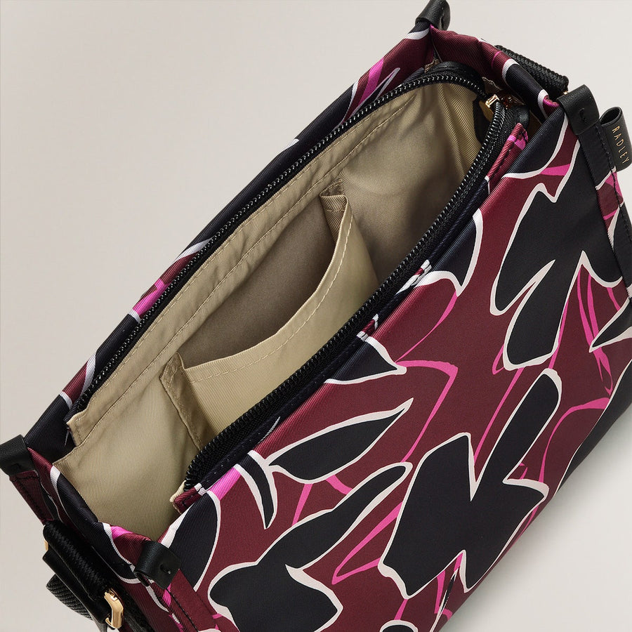 Canford Gardens Leather Small Ziptop Crossbody Bag in Merlot - H2283603