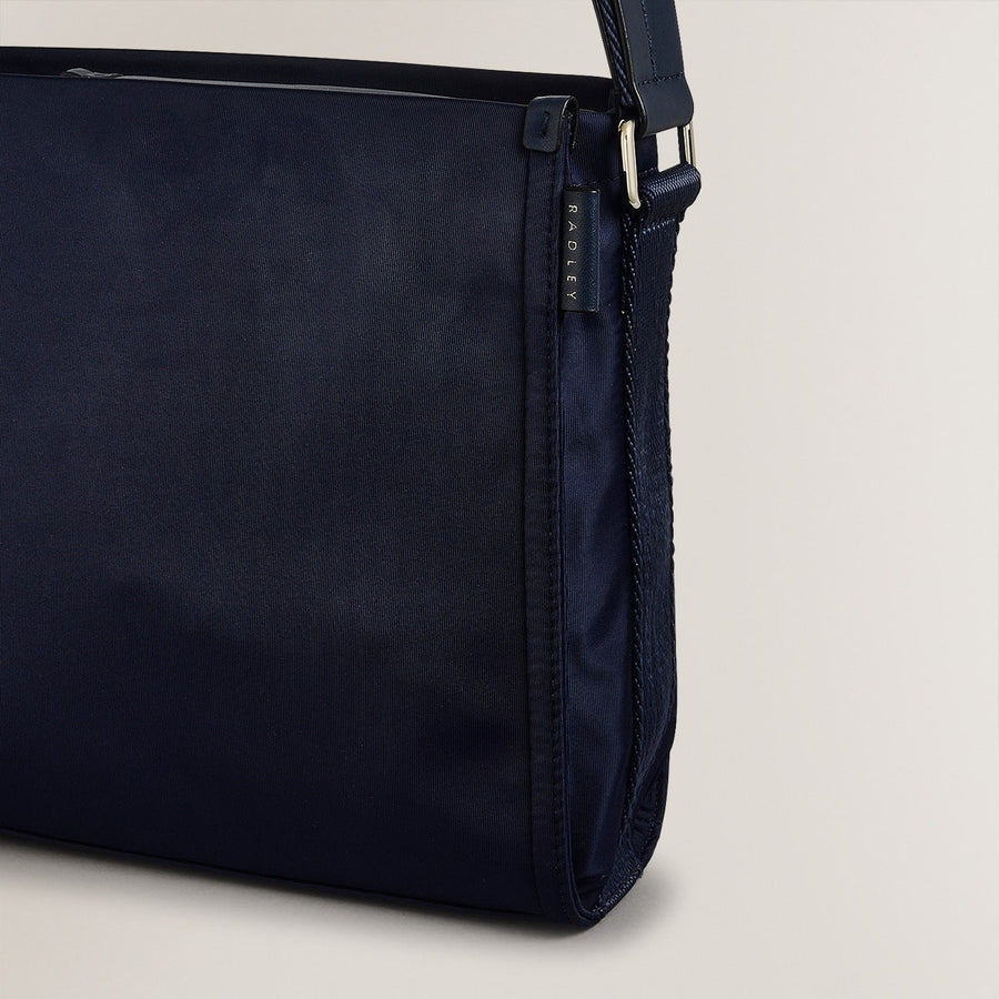 Canford Gardens Leather Medium Ziptop Crossbody Bag in Ink - H2287401