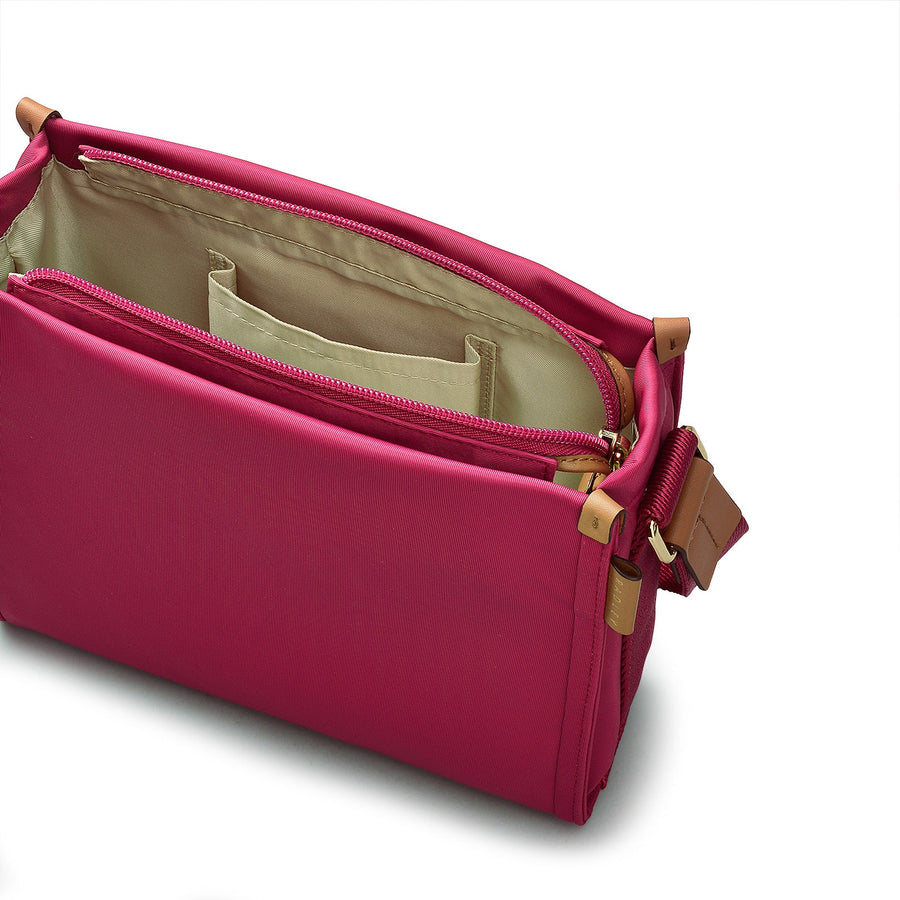 Canford Gardens Leather Medium Ziptop Crossbody Bag in Fox Glove - H2290672